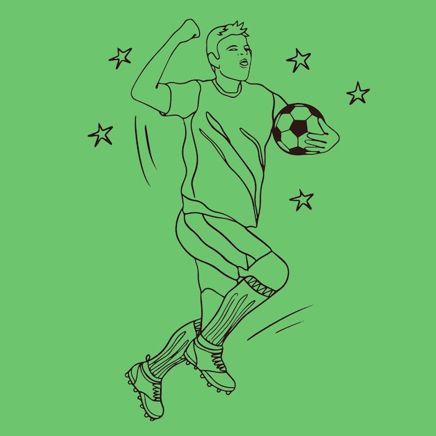 Vecteur gratuit illustration de contour de football dessiné à la main