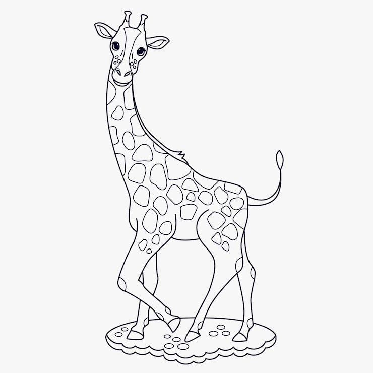 Vecteur gratuit illustration de contour de girafe dessiné à la main