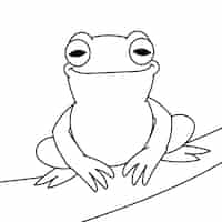 Vecteur gratuit illustration de contour de grenouille dessinée à la main