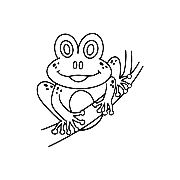 Vecteur gratuit illustration de contour de grenouille dessinée à la main