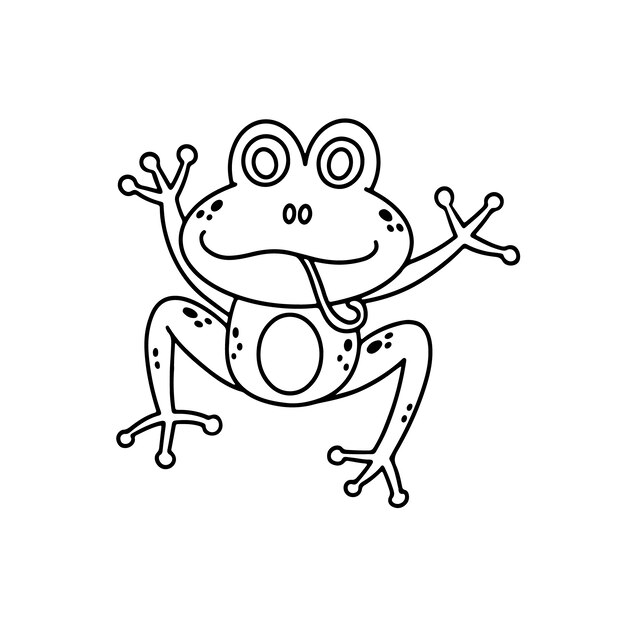 Illustration de contour de grenouille dessinée à la main