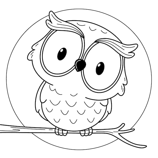 Vecteur gratuit illustration de contour de hibou dessiné à la main