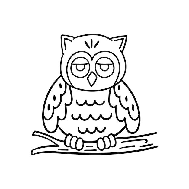 Vecteur gratuit illustration de contour de hibou dessiné à la main