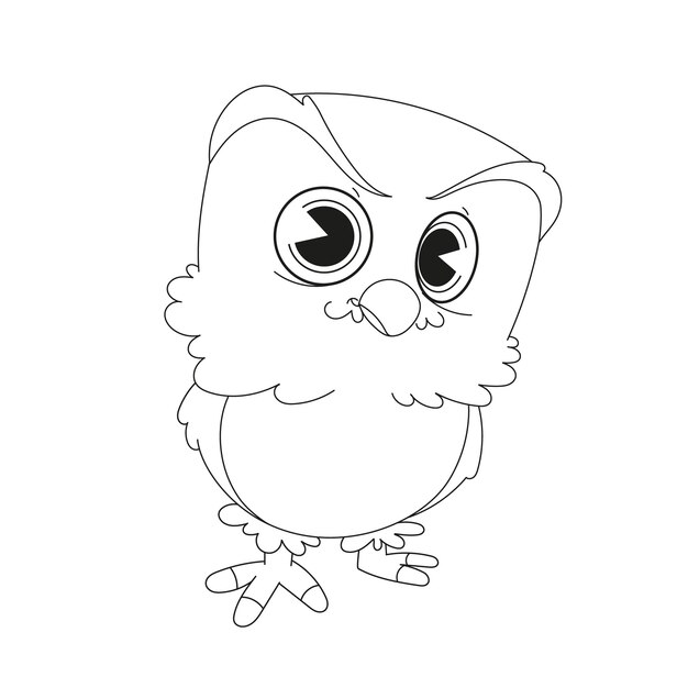 Illustration de contour de hibou dessiné à la main