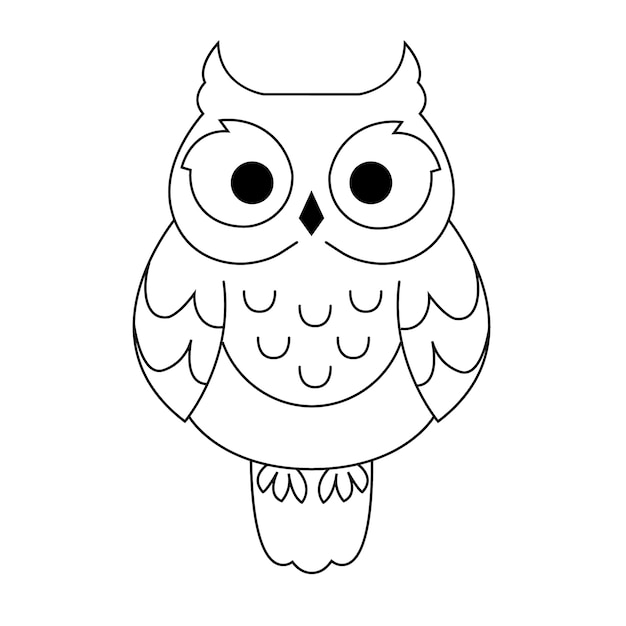 Vecteur gratuit illustration de contour de hibou dessiné à la main