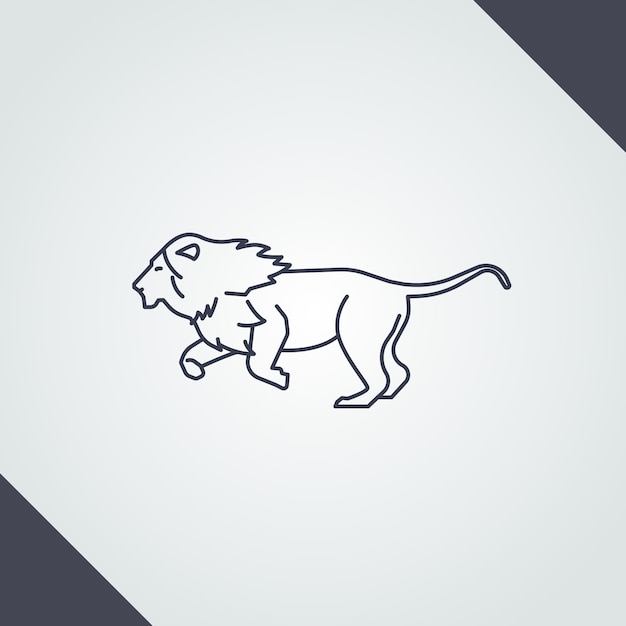 Vecteur gratuit illustration de contour de lion dessiné à la main