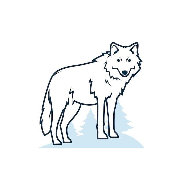 Vecteur gratuit illustration de contour de loup dessiné à la main