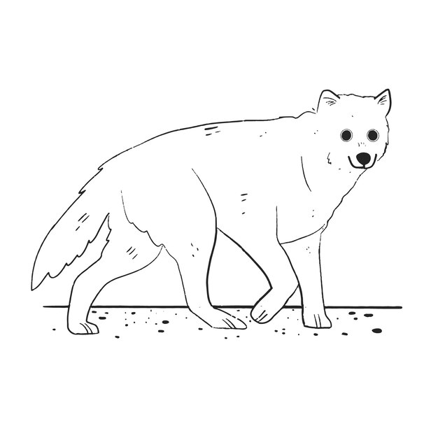 Illustration de contour de loup dessiné à la main