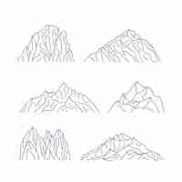 Vecteur gratuit illustration de contour de montagne dessiné à la main