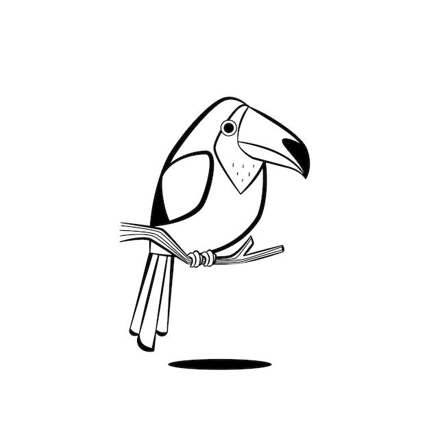 Illustration de contour d'oiseau dessiné à la main