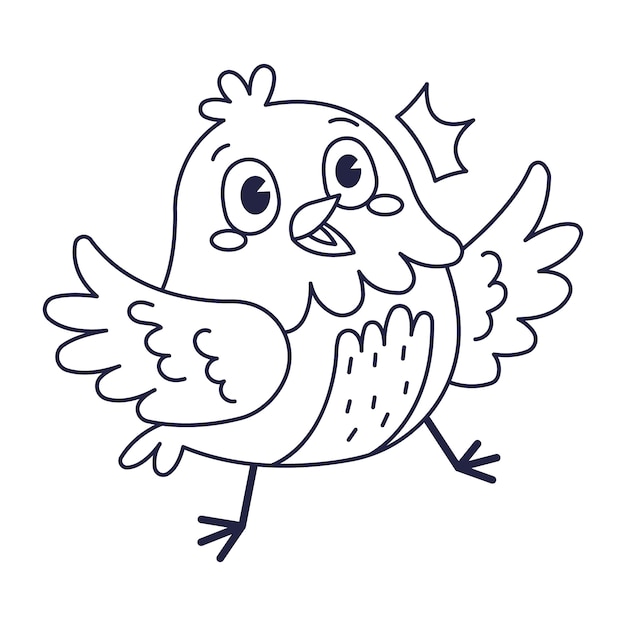 Illustration de contour d'oiseau dessinée à la main