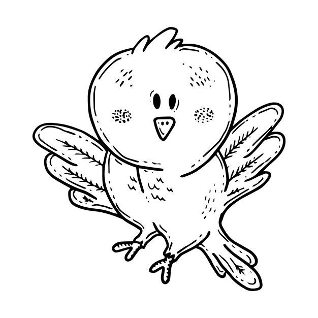 Illustration de contour d'oiseau dessinée à la main