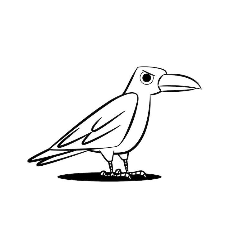 Vecteur gratuit illustration de contour d'oiseau dessinée à la main