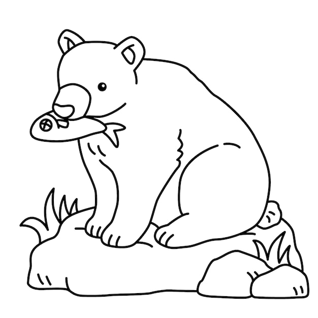 Illustration de contour d'ours dessinés à la main