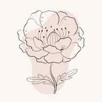 Vecteur gratuit illustration de contour plat simple fleur