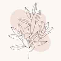 Vecteur gratuit illustration de contour plat simple fleur