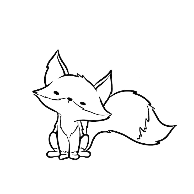 Vecteur gratuit illustration de contour de renard dessiné à la main
