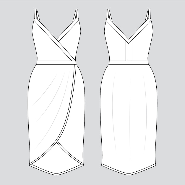 Vecteur gratuit illustration de contour de robe dessinée à la main