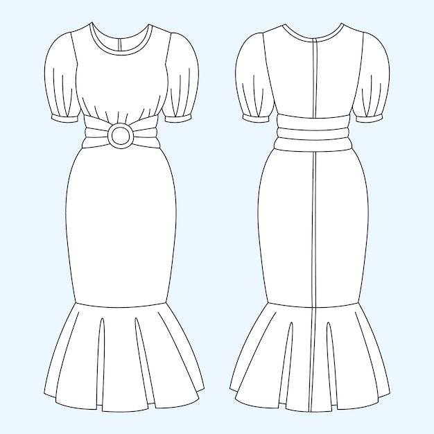 Illustration De Contour De Robe Dessinée à La Main