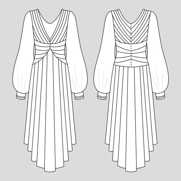 Illustration de contour de robe dessinée à la main