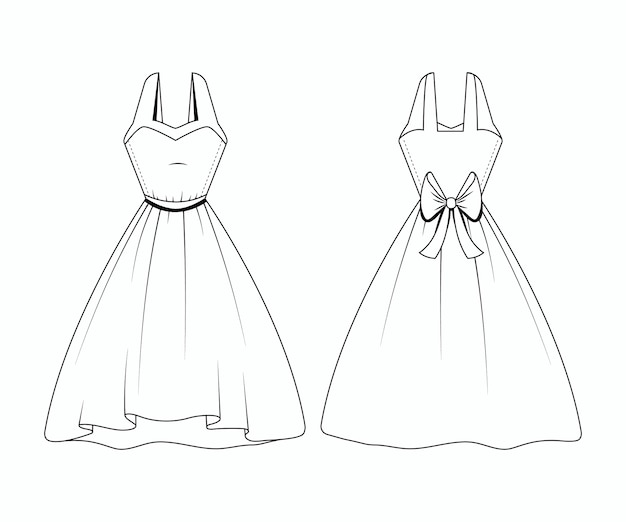 Vecteur gratuit illustration de contour de robe dessinée à la main