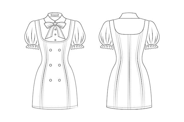 Vecteur gratuit illustration de contour de robe dessinée à la main