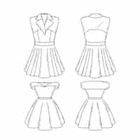 Vecteur gratuit illustration de contour de robe dessinée à la main