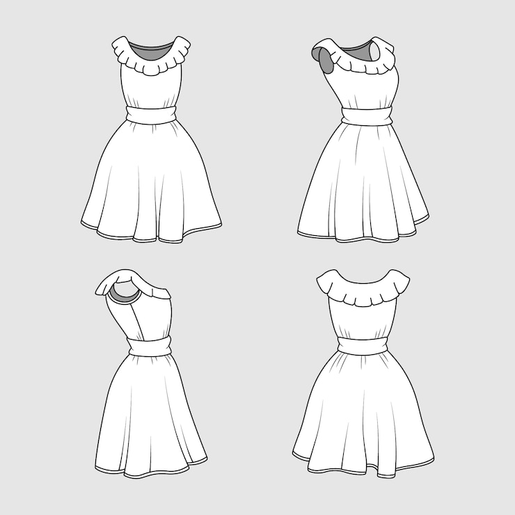 Vecteur gratuit illustration de contour de robe dessinée à la main