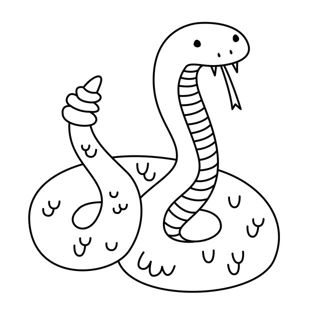 Illustration de contour de serpent dessiné à la main