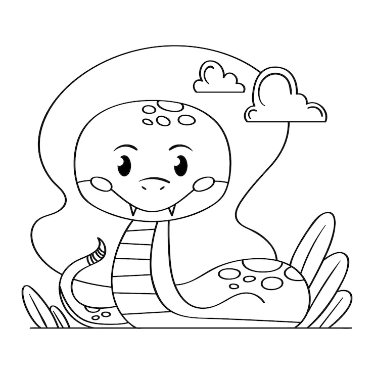 Vecteur gratuit illustration de contour de serpent dessiné à la main