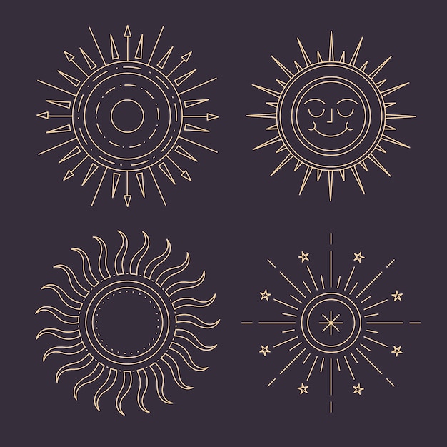 Illustration De Contour De Soleil Dessiné à La Main