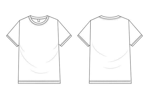 Illustration de contour de t-shirt dessiné à la main