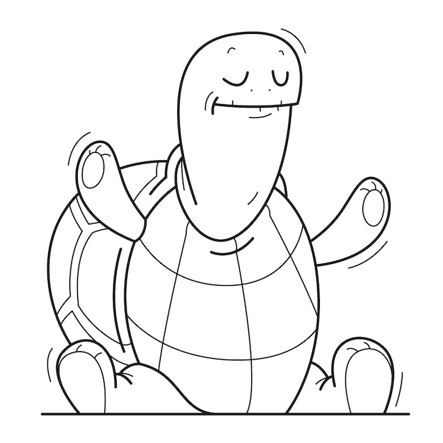 Illustration de contour de tortue dessinée à la main