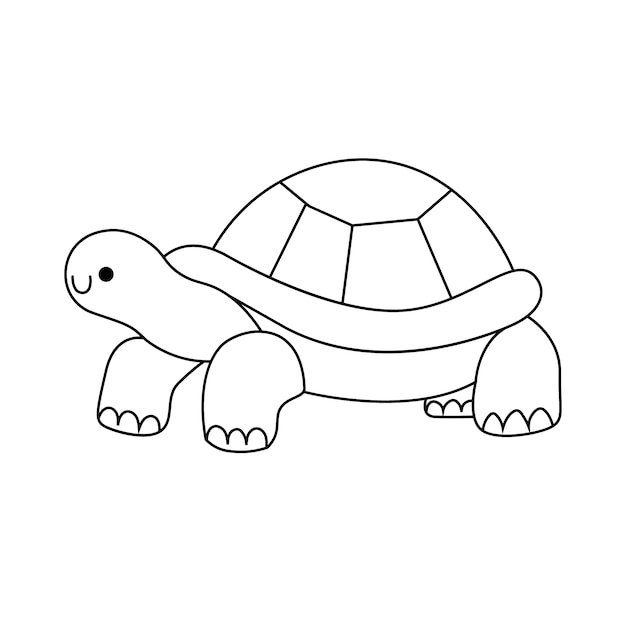 Vecteur gratuit illustration de contour de tortue dessinée à la main