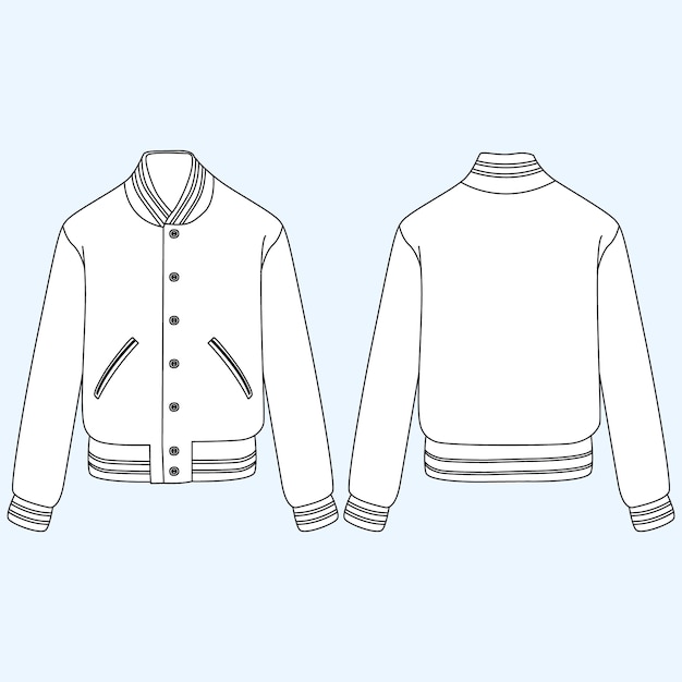 Illustration de contour de veste dessinée à la main