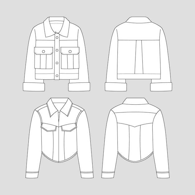 Vecteur gratuit illustration de contour de veste dessinée à la main