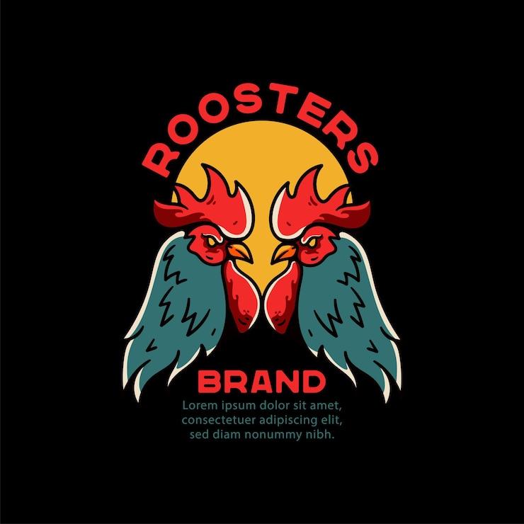 Vecteur gratuit illustration de coqs tatouage vintage pour tshirt