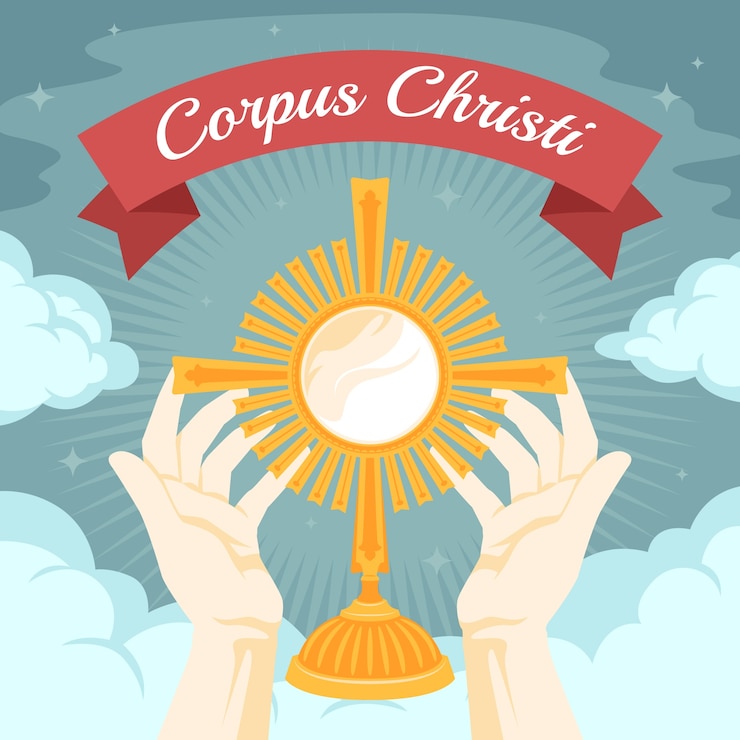 Vecteur gratuit illustration de corpus christi plat