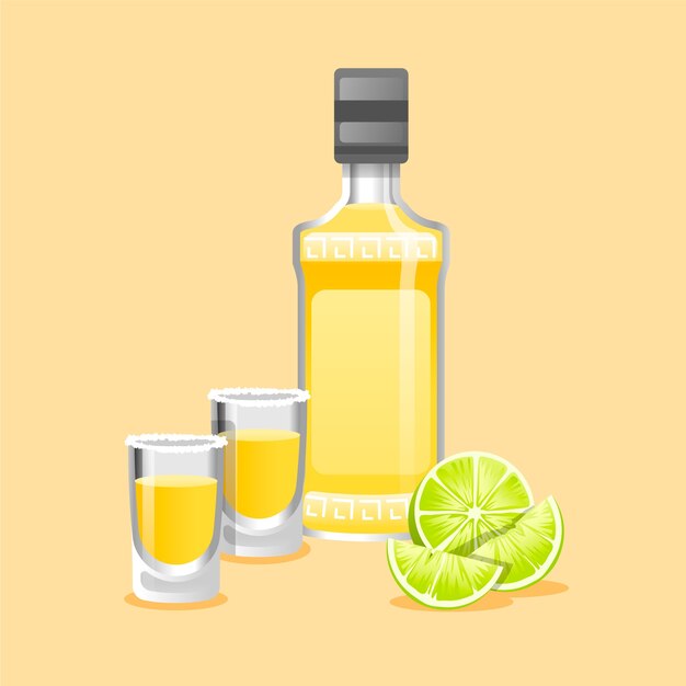 Illustration de coup de tequila design plat