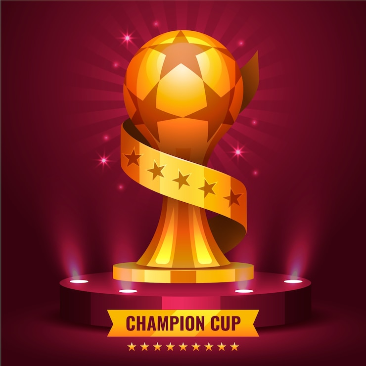 Vecteur gratuit illustration de la coupe du champion de football dégradé