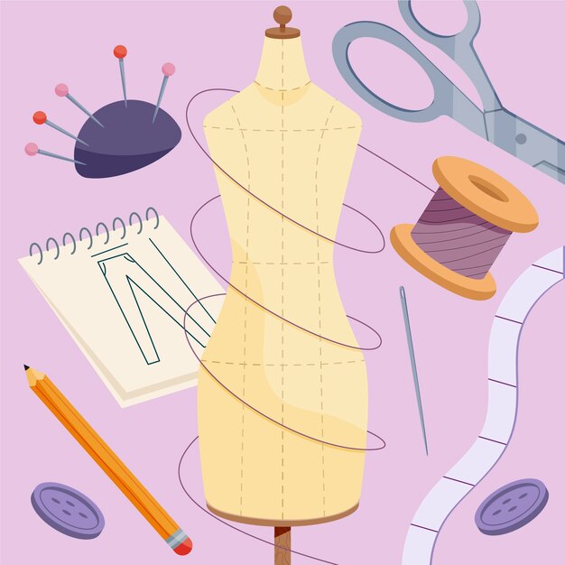 Illustration de créateur de mode dessiné à la main