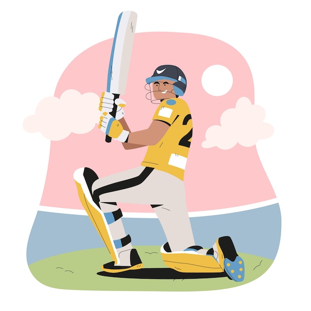 Vecteur gratuit illustration de cricket ipl dans un style dessiné à la main