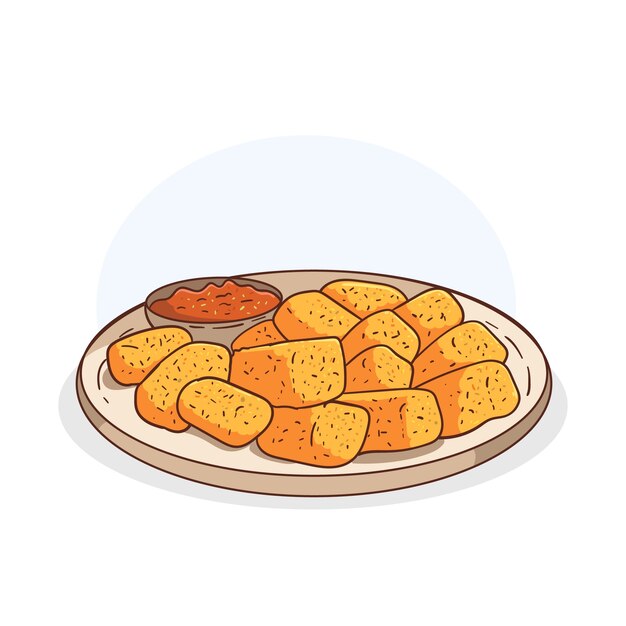 Illustration de croquetas délicieuses dessinées à la main