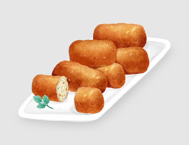 Illustration de croquetas traditionnels nutritifs