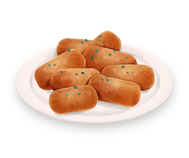 Vecteur gratuit illustration de croquetas traditionnels nutritifs