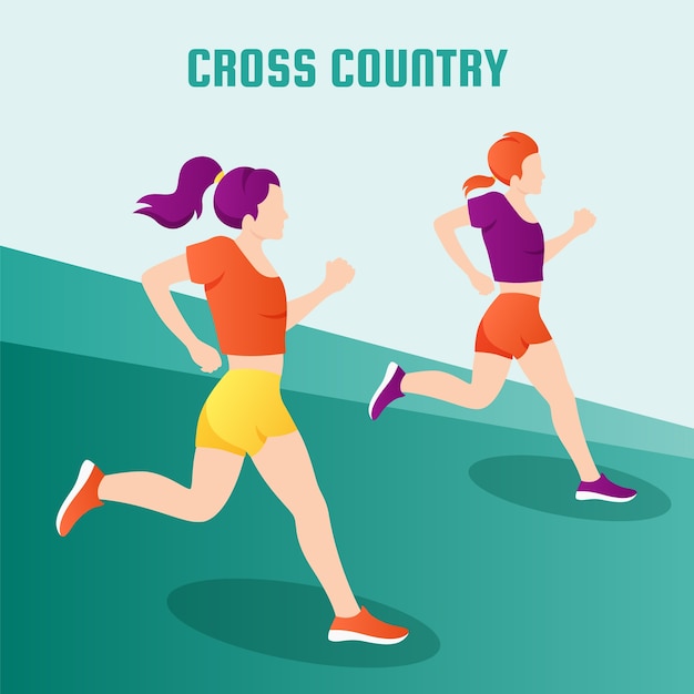 Illustration de cross-country dégradé