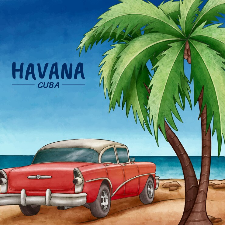 Vecteur gratuit illustration de cuba aquarelle