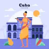 Vecteur gratuit illustration de cuba design plat