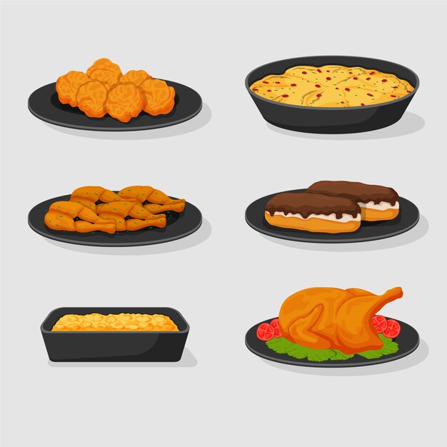 Illustration de cuisine française dessinée à la main