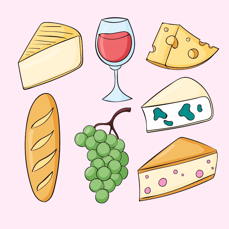 Vecteur gratuit illustration de cuisine française dessinée à la main